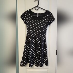 Polka Dot Fitted Black Dress